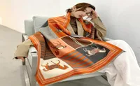 2020 Luxury Cashmere Scarf Women Winter Warm Shawls and Wraps Design Horse Print Bufanda Thick Blanket Scarves7006734