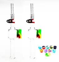 14mm 18mm Glass Ash Catcher Hookah Accessories With Colorful Silicone Container Reclaimer Male Female Ashcatcher For water Dab Rig Bong