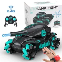 ElectricRC Car Rc Tank Toy 24G Radio Controlled 4WD Crawler Water Bomb War Control Gestures Multiplayer RC For Boy Kids Gift 230325