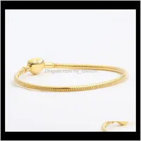 Charm Bracelets Jewelry Drop Delivery 2021 Whole- Love Cz Diamond For Pandora 925 Sterling Sier Plated 18K Gold Heart Shaped S260z