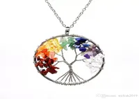 12pcset Tree of life necklace 7 chakra stone beads natural amethyst sterlingsilverjewelry chain choker necklace pendant for wom4384204