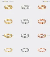 Love Ring Designer Rings Carti Band Ring 3 Diamonds WomenMen Luxury Jewelry Titanium Steel GoldPlated Never Fade Not Allergic Go9649284