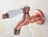 Bathroom Sink Faucets Antique Red Copper Brass Single Ceramic Handle Mop Pool Faucet  Garden Water Tap   Laundry Taps Mav333