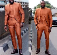 Orange Suit Peaked Lapel Men039s Blazer Suits 2 Pieces Tuxedos Wedding Party Wear Custom Made Slim Fit Man Business Suit3077373