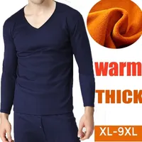 plus Size XL-9XL autumn winter men thicken thermal underwear men long johns velvet soft warm suits shirt pants 2 pieces set 2011252722
