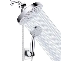 Bathroom Shower Heads Dual Shower Head 6" large High Pressure 3-Way Rainfall Combo with Hose and 3-Way Water Diverter Handheld Bath Rain Showerhead 230325