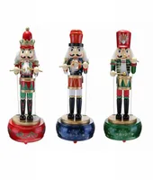 32CM Wooden Guard Nutcracker Soldier Toy Music Box Christmas Decorations Xmas Gift9678635