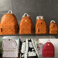 Classic fashion Korean version of M punk rivet backpack male and female student school bag travel backpack2679
