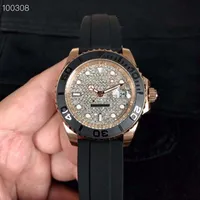 luxury classic man watches 40mm Diamond dial yacht-masterr Automatic mechanical movement rubber strap mens watch221s
