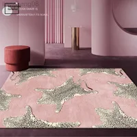 Carpets Leopard Carpet Soft Bedroom Carpet Nordic Plush Carpet Hair Baby Rugs Furry Babi Play Mat Pink Fluffy Carpets For Living Room W0325