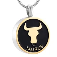 IJD9968 Stainless Steel The Birthday Series Taurus Constellation sign Memorial Necklace for Ashes Urn Bracelet Souvenir Necklace J235G