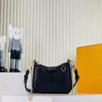 Origina High Quality Monograms Embossed Easy Pouch On Strap Bag Handbag Women Messenger Handbags Water Ripples Tote Pochette Chain170D