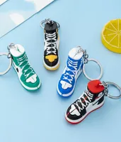2022 selling New style Stereo sneakers keychains button pendant 3D mini basketball shoes model soft plastic decoration gift ke6662674