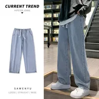 Men's Jeans EOENKKY  Brand Clothing 2023 Spring Streetwear Baggy Men Korean Fashion Loose Straight Wide Leg Pants Male