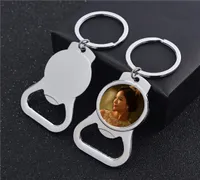 sublimation blank key chain metal key ring with bottle opener transfer printing diy blank consumables2481034