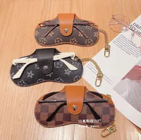 10 stil yaratıcı gözlükler kasa anahtarlık araba anahtarlıkları deri güneş gözlüğü depolama çantası anahtarlık erkekler kadın çanta kolye aksesuarları