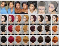 Pixie Cut Wig Curly 13x4 Full Lace Bob frontal Bob Human Hair Wigs Pré-cueillet de racine naturelle naturelle