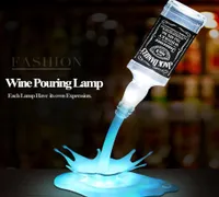 Novel Häll lampan LED Night Light Wine Pour Wine 3D uppladdningsbar USB Touch Switch Fantasy Wine Bottle Decoration Bar Party Lam5217448