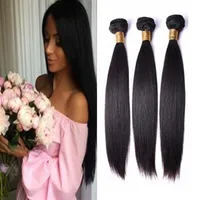 8A Straight Brazilian Human Hair Extensions 3 Bundles Malaysian Peruvian Indian Straight Virgin Hair Weft Weaves204b