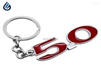 Keychains Metal 50 Emblem Red Black Car KeyChain Keyring Key Rings Fit For Mustang GT V8 COYOTE Chain Accessories Miri227226645