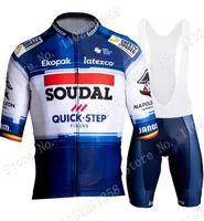 Sets Belgium Soudal Quick Step Jersey 2023 Set Short Cycling Clothing Road Bike Shirts Suit Bicycle Bib Shorts MTB Wear Ropa 230201520002