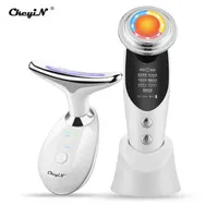 NXY Face Care Devices Ckeyin 7 in 1 Face Neck Rf Lifting Machine Microcurrent Skin Rejuvenation Facial Massager Led Pon Therapy5752911