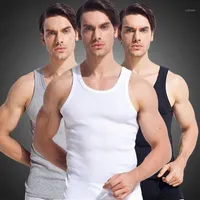 Men's Tank Tops Whole- 100% Cotton Men Top 2021 High Quality Slim Sleeveless Vest Male Undershirt Bodybuilding Singlet Fi3212