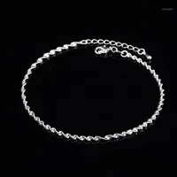 Fashion ed Weave Chain For Women Anklet 925 Sterling Silver Anklets Bracelet For Women Foot Jewelry Anklet On Foot1241S