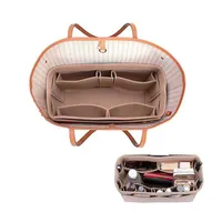 Womens Felt Cloth Cosmetic Bag Makeup Organizer Multifunctional handbag Insert Bag for Travel Storage Bag Organizer2759