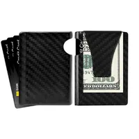 Money Clip Slim Wallet- YINUODE Minimalist Wallet Carbon Fiber Front Pocket Wallet Business Card Holder RFID Blocking Credit C242Q