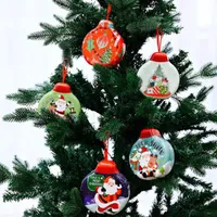 Christmas Decorations 1pcs Tinplate Round Candy Box Cookies Container Hanging Decoration Gift Decor Tin Cookie Jar