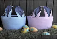 Party Favor Easter Bag Stripe Bunny Basket Cartoon Rabbit Long Ears Bucket Seersucker Easters Eggs Bags Kids Gift Drop Delivery Ho2041432