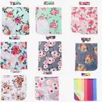Blankets Baby Blanket Born Infant Girl Floral Cotton Muslin Swaddle Parisarc Wrap Swaddling Headband 2Pcs Clothes Costume Clothing