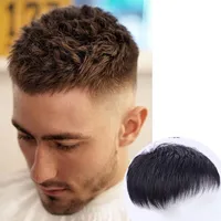 Short Wigs for Men's Male Black Wig Synthetic Natural Hair Crew Style for Young Man Balding Sparse Hair228c