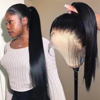 360 Lace Frontal Human Hair Wigs Pre Plucked for Black Women Straight Short Brazilian Front Hd Long Remy Wig Full Lace Ponytail277s