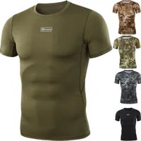 Men's T Shirts Outdoor Hunting Camouflage T-shirt Men Breathable Army Tactical Combat Shirt Military Quick Dry Sport Camo Camp Tees