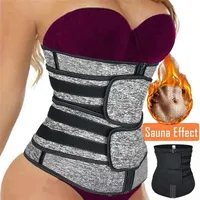 Women Waist Trainer Sauna Neoprene Body Shaper Slimming Sheath Tummy Sweat Shapewear Workout Trimmer Belt Corset Doutle Straps 201276K