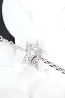 S925 silver charm bracelet with star shape and sparkly diamond for women wedding jewelry gift have box stamp PS3070A1315598
