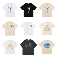 2023 Designer shirts Summer Heren T-shirts Rhudes Designers For Men Tops Letter PoloS Borduurwerk T-shirts Kleding Kort Mouwt T-shirt Grote T-stukken