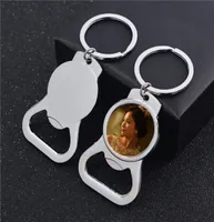 sublimation blank key chain metal key ring with bottle opener transfer printing diy blank consumables1122293