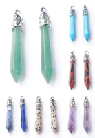 Natural Stone Quartz Crystal Aquamarine Alloy Pendant for DIY Jewelry Making Necklace Accessories12pair BZ9008646997