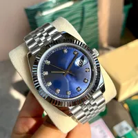 Com Diamond Watch Blue Dial Sapphire 41mm Mecanismo automático de 36 mm Data Data Watch Fashion Luxury Watch 904L Stap aço inoxidável com os relógios de pulso 007