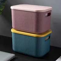 Storage Boxes Bins Large Clothing Storage Box Home Children Toys Organizer Box With Lid Sundries Container Vertical Grain Storage Bins With Handle P230324