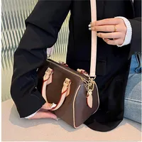 NANO SPEEDY Handbag Designer Bags Brown Flower 4 Sizes 16-30cm Shoulder Bag Genuine Leather Lock and Key Luxurys Handbags Women Purse Crossbody wallet Zipper