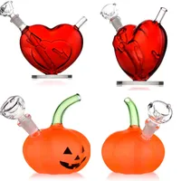 Vintage Heart Face Glass Bong Water Hookah Smoking Pipes With Bowl Original Glass Factory direct sale can put customer logo by DHL UPS CNE