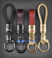 Keychains Honest Luxury Key Chain Men Women Car Keychain For Ring Holder Jewelry Genuine Leather Rope Bag Pendant Fathers Day Gift7021543