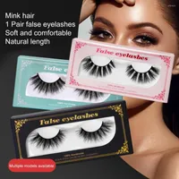 False Eyelashes 1 Pair Natural Look 3D Wispy Curly Fluffy Faux Mink Hair Reusable Women Colored Fake Lashes Party Makeup