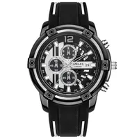 2020 SMAEL Relogio Masculino Smael Rubber strap Men's Fashion Quartz Watch SL-9081 fine dial Pin button 30M Waterproof Wrist 207S