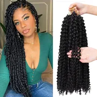 Passion Twit Long 22inch Pre Looped Bohemian Ombre Extensions Water Wave Crochet Braid Passion Twist Hair