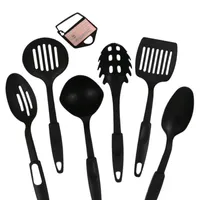 Cookware Parts Black 6pcsset Kitchen Utensils Set Non-stick Kitchenware Cooking Tools Spoon Soup Ladle Spatula Shovel Tools Gadget Accessories 230324
